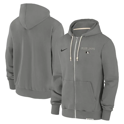 Men's Nike Charcoal Toronto Blue Jays Authentic Collection Travel Performance Full-Zip Hoodie
