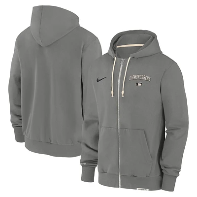 Men's Nike Charcoal Arizona Diamondbacks Authentic Collection Travel Performance Full-Zip Hoodie