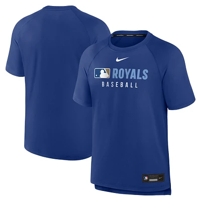 Men's Nike Royal Kansas City Royals Authentic Collection Pregame Raglan Performance T-Shirt