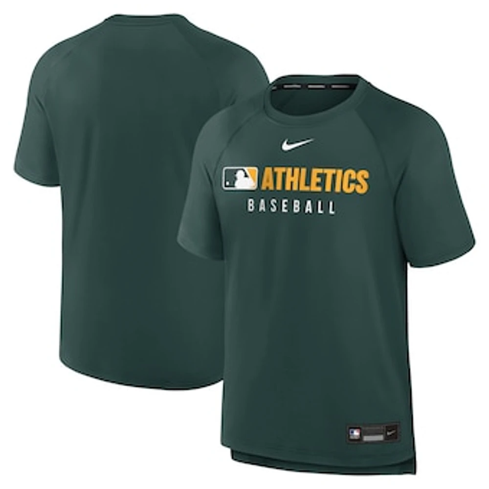 Men's Nike Green Athletics Authentic Collection Pregame Raglan Performance T-Shirt
