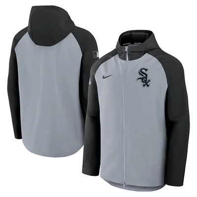 Men's Nike Gray/Black Chicago White Sox Authentic Collection Raglan Performance Full-Zip Jacket