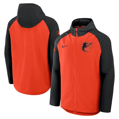 Men's Nike Orange/Black Baltimore Orioles Authentic Collection Raglan Performance Full-Zip Jacket