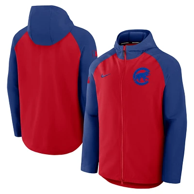 Men's Nike Red/Royal Chicago Cubs Authentic Collection Raglan Performance Full-Zip Jacket