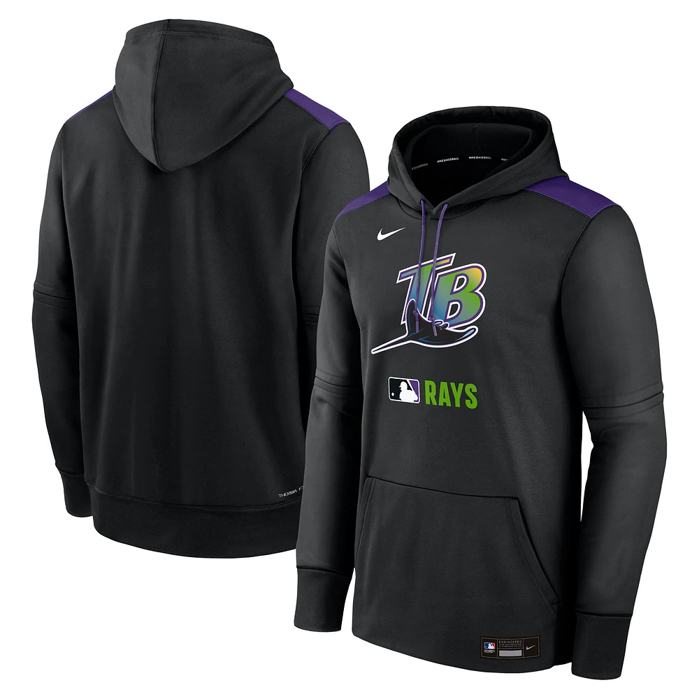 Men's Nike Black Tampa Bay Rays Authentic Collection Performance Pullover Hoodie