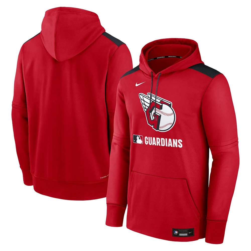 Men's Nike Red Cleveland Guardians Authentic Collection Performance Pullover Hoodie