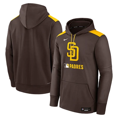 Men's Nike Brown San Diego Padres Authentic Collection Performance Pullover Hoodie
