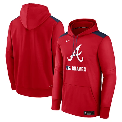Men's Nike Red Atlanta Braves Authentic Collection Performance Pullover Hoodie