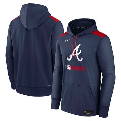 Men's Nike Navy Atlanta Braves Authentic Collection Performance Pullover Hoodie
