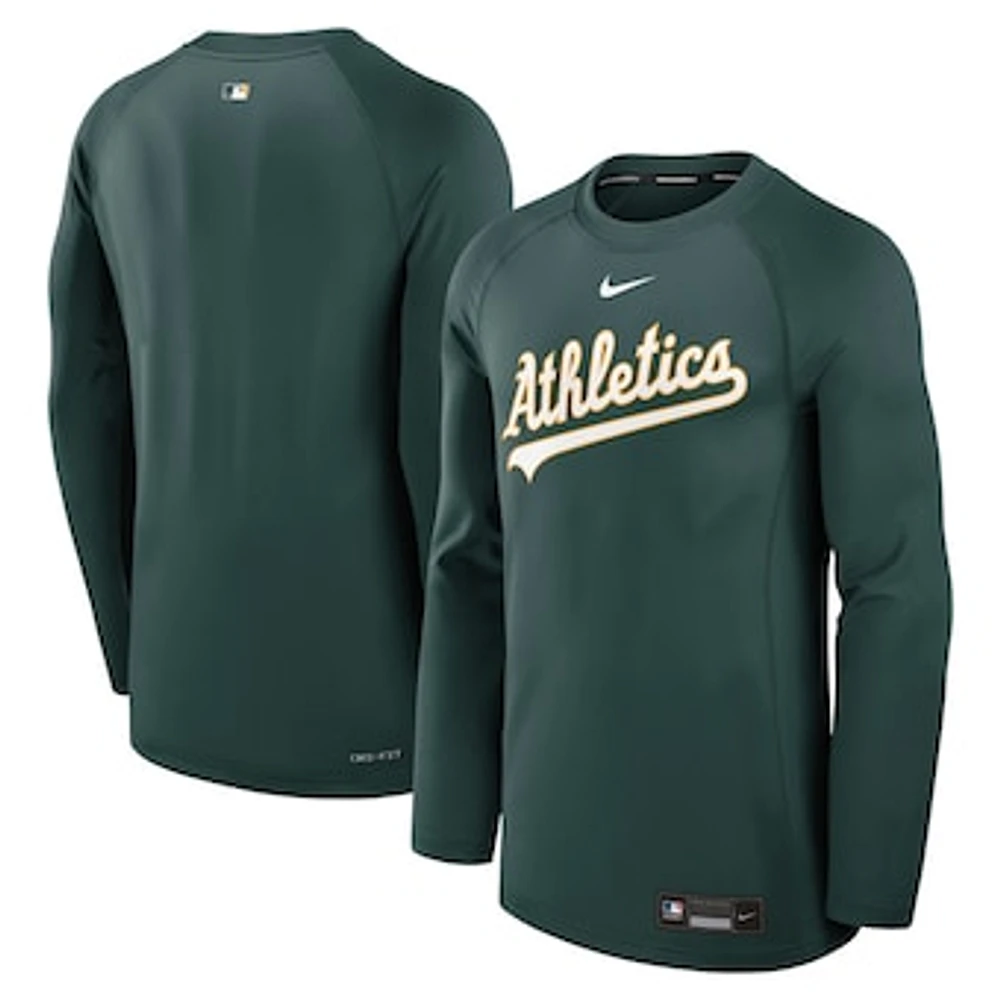 Men's Nike Green Athletics Authentic Collection Game Time Raglan Performance Long Sleeve T-Shirt