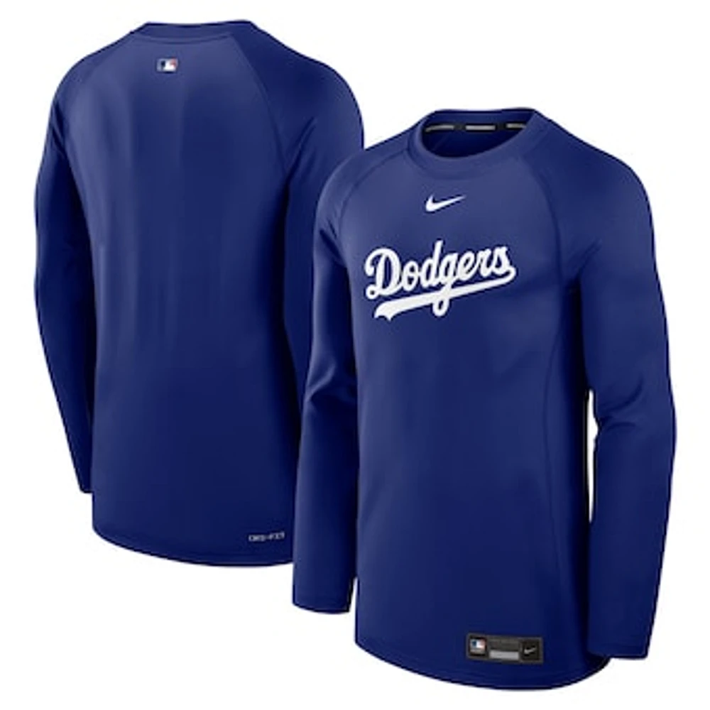 Men's Nike Royal Los Angeles Dodgers Authentic Collection Game Time Raglan Performance Long Sleeve T-Shirt