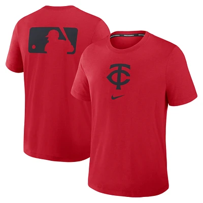 Men's Nike Red Minnesota Twins Authentic Collection Early Work Tri-Blend Performance T-Shirt