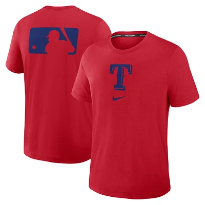 Men's Nike Red Texas Rangers Authentic Collection Early Work Tri-Blend Performance T-Shirt