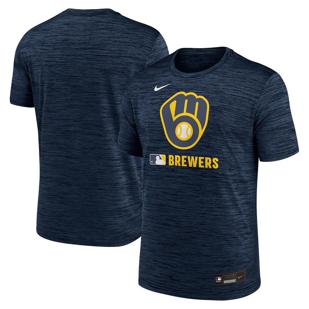 Men's Nike Navy Milwaukee Brewers Authentic Collection Velocity Performance T-Shirt