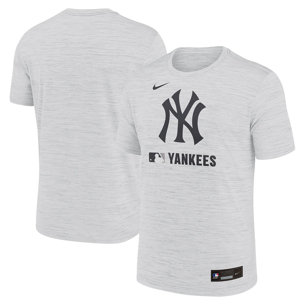Men's Nike Ash New York Yankees Authentic Collection Velocity Performance T-Shirt