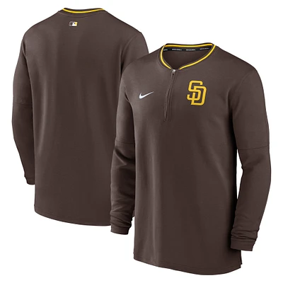 Men's Nike Brown San Diego Padres Authentic Collection Performance Half-Zip Top