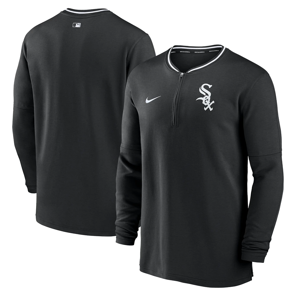 Men's Nike Black Chicago White Sox Authentic Collection Performance Half-Zip Top
