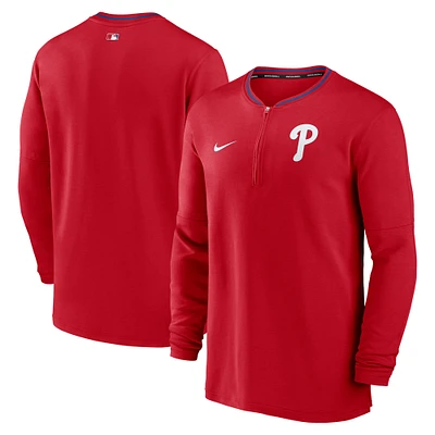 Men's Nike Red Philadelphia Phillies Authentic Collection Performance Half-Zip Top