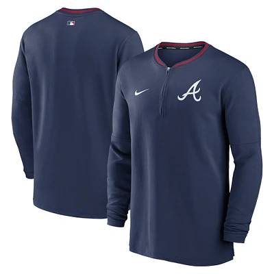 Men's Nike Navy Atlanta Braves Authentic Collection Performance Half-Zip Top