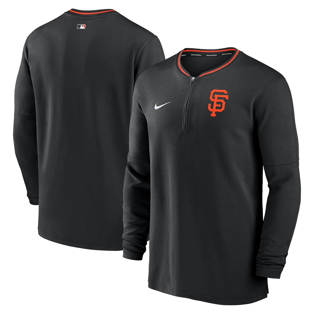 Men's Nike Black San Francisco Giants Authentic Collection Performance Half-Zip Top