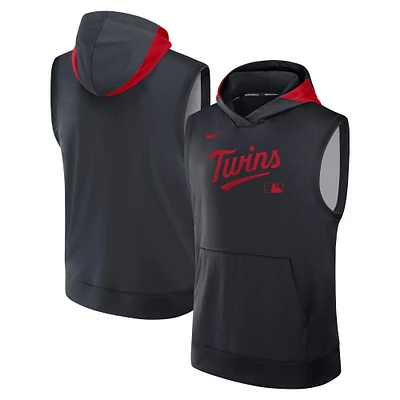 Men's Nike Navy Minnesota Twins Authentic Collection Performance Sleeveless Pullover Hoodie