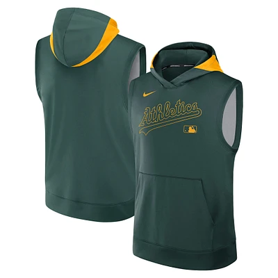 Men's Nike Green Athletics Authentic Collection Performance Sleeveless Pullover Hoodie