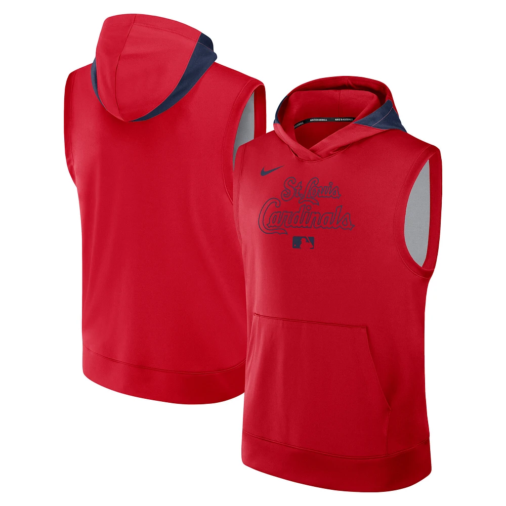 Men's Nike Red St. Louis Cardinals Authentic Collection Performance Sleeveless Pullover Hoodie