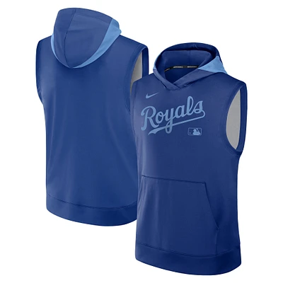 Men's Nike Royal Kansas City Royals Authentic Collection Performance Sleeveless Pullover Hoodie