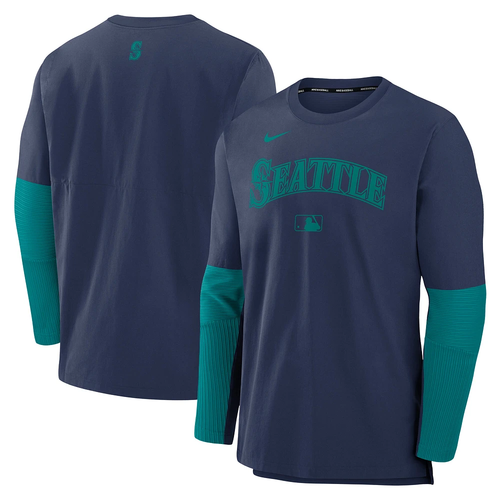 Men's Nike Navy/Teal Seattle Mariners Authentic Collection Player Dri-FIT Lightweight Pullover