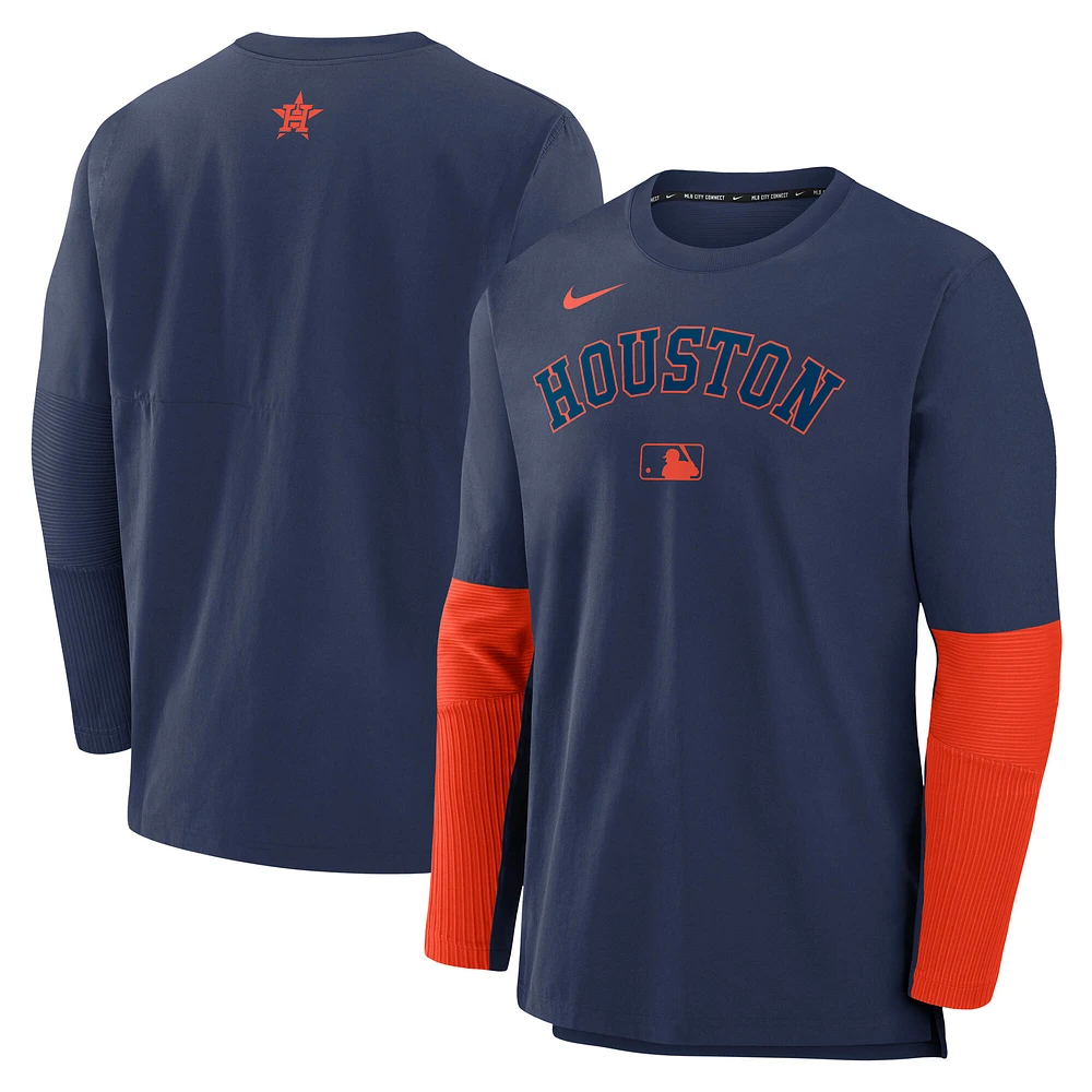 Men's Nike Navy/Orange Houston Astros Authentic Collection Player Dri-FIT Lightweight Pullover