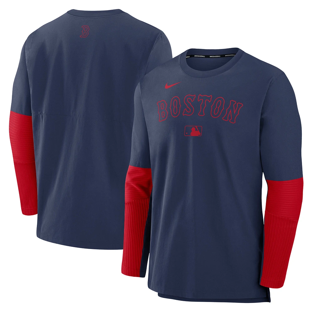 Men's Nike Navy/Red Boston Red Sox Authentic Collection Player Dri-FIT Lightweight Pullover
