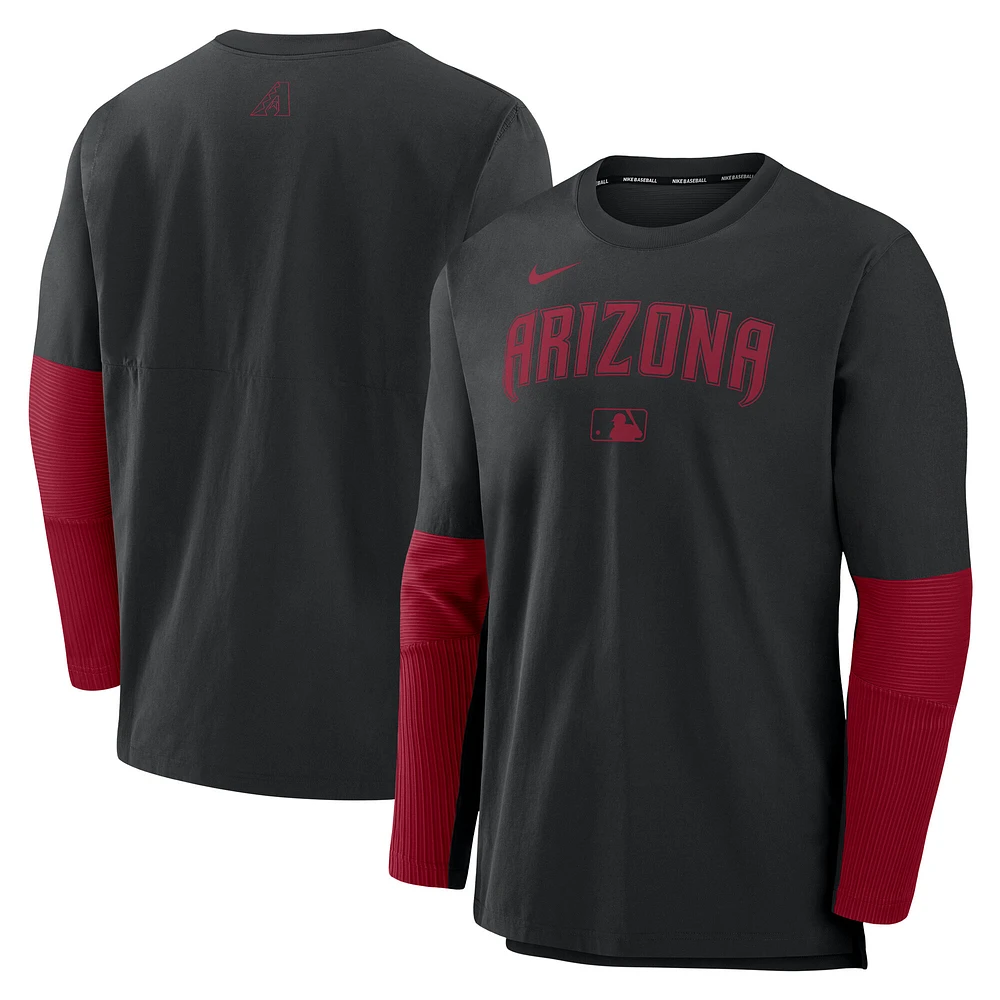 Men's Nike Black/Red Arizona Diamondbacks Authentic Collection Player Dri-FIT Lightweight Pullover