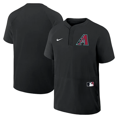 Men's Nike Black Arizona Diamondbacks Authentic Collection Raglan Short Sleeve Windshirt