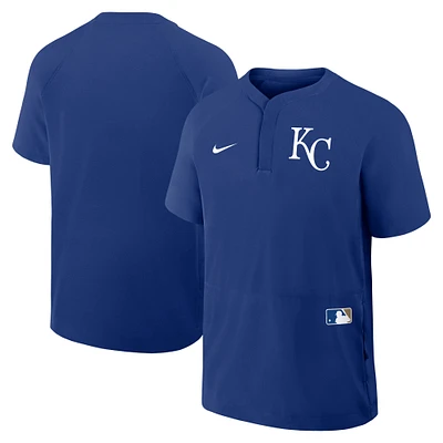 Men's Nike Royal Kansas City Royals Authentic Collection Raglan Short Sleeve Windshirt