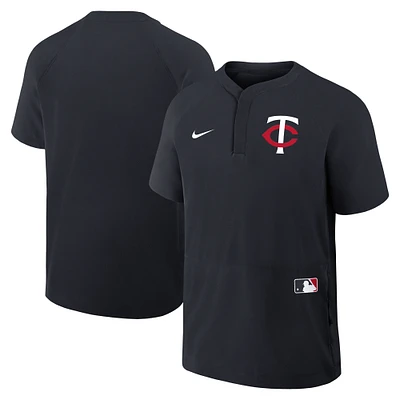 Men's Nike Navy Minnesota Twins Authentic Collection Raglan Short Sleeve Windshirt