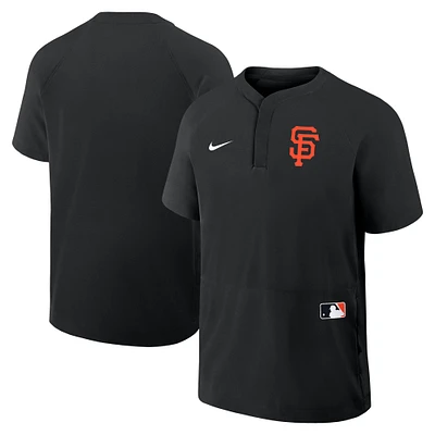 Men's Nike Black San Francisco Giants Authentic Collection Raglan Short Sleeve Windshirt