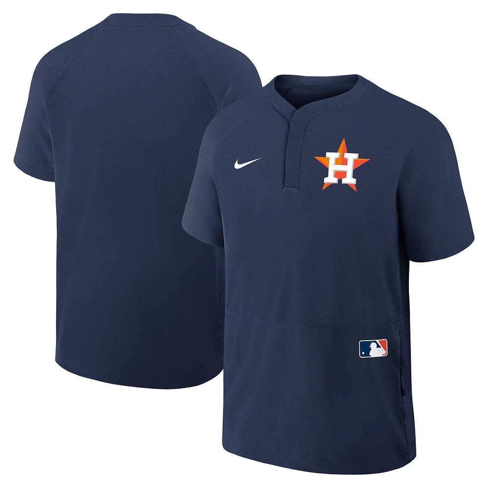 Men's Nike Navy Houston Astros Authentic Collection Raglan Short Sleeve Windshirt