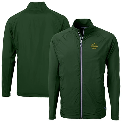 Men's Cutter & Buck Hunter Green Notre Dame Fighting Irish Play Like A Champion Today Adapt Eco Knit Hybrid Recycled Full-Zip Jacket