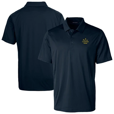 Men's Cutter & Buck Navy Notre Dame Fighting Irish Play Like A Champion Today Prospect Eco Textured Stretch Recycled DryTec Polo
