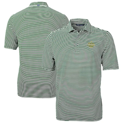 Men's Cutter & Buck Green Notre Dame Fighting Irish Play Like A Champion Today Virtue Eco Pique Stripe Recycled DryTec Polo