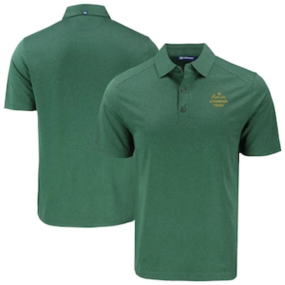 Men's Cutter & Buck Heather Green Notre Dame Fighting Irish Play Like A Champion Today Forge Eco Stretch Recycled Polo