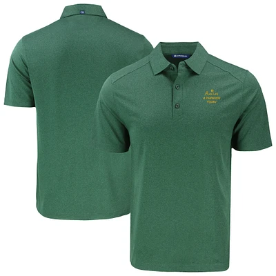 Men's Cutter & Buck Heather Green Notre Dame Fighting Irish Play Like A Champion Today Forge Eco Stretch Recycled Polo