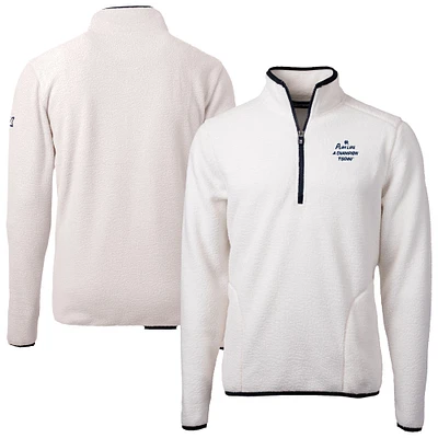 Men's Cutter & Buck Oatmeal Notre Dame Fighting Irish Play Like A Champion Today Cascade Eco Sherpa Fleece Quarter-Zip Sweatshirt