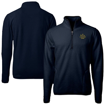 Men's Cutter & Buck Navy Notre Dame Fighting Irish Play Like A Champion Today Cascade Eco Sherpa Fleece Quarter-Zip Sweatshirt