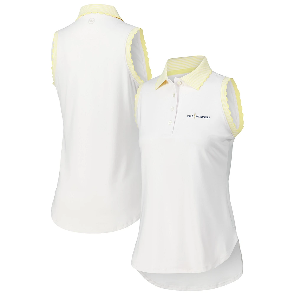 Women's Peter Millar White THE PLAYERS Opal Sleeveless Stretch Jersey Polo
