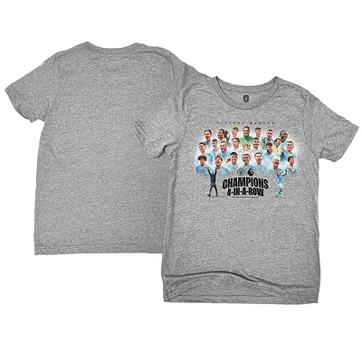 Youth 1863FC Heather Gray Manchester City 2023/24 Premier League Champions Squad T-Shirt