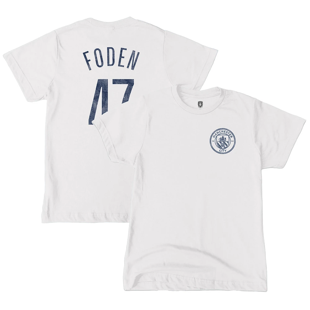 Youth 1863FC Phil Foden White Manchester City Player T-Shirt