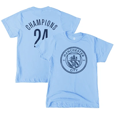 Youth 1863FC Sky Blue Manchester City 2024 Premier League Champions T-Shirt