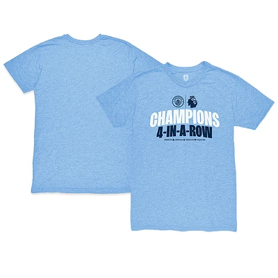 Men's 1863FC Sky Blue Manchester City Four-Time Consecutive Premier League Champions Retro Tri-Blend T-Shirt