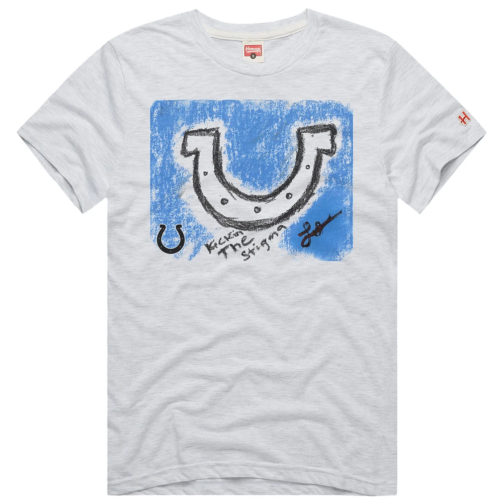 Men's Homage Laiatu Latu Ash Indianapolis Colts Rookie Paint Tri-Blend T-Shirt