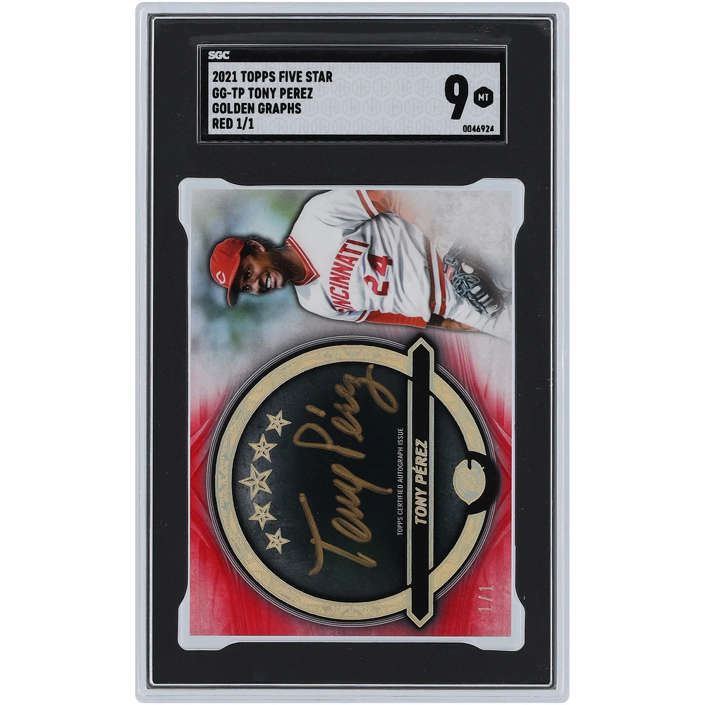 Tony Perez Cincinnati Reds Autographed 2021 Topps Five Star Golden Graphs Red #GG-TP #1/1 SGC Authenticated 9 Card